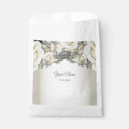 Sacolinha Festa de Casamento Branco Flora Verde Beige Modern