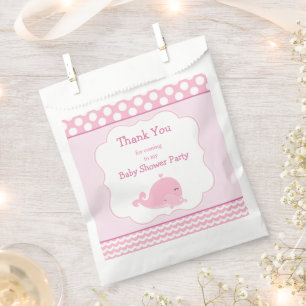 Sacolinha Festa de Chá de fraldas de Garota Rosa-Coca-branca