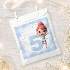 Sacolinha Festa de Dança Bailarina Personalizada Azul Fofa