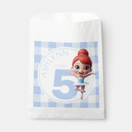 Sacolinha Festa de Dança Bailarina Personalizada Azul Fofa