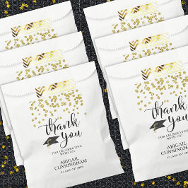 Sacolinha Festa de formatura Dourado Script Confetti OBRIGAD