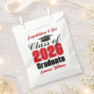 Sacolinha Festa de Graduação Personalizada Vermelha da Turma
