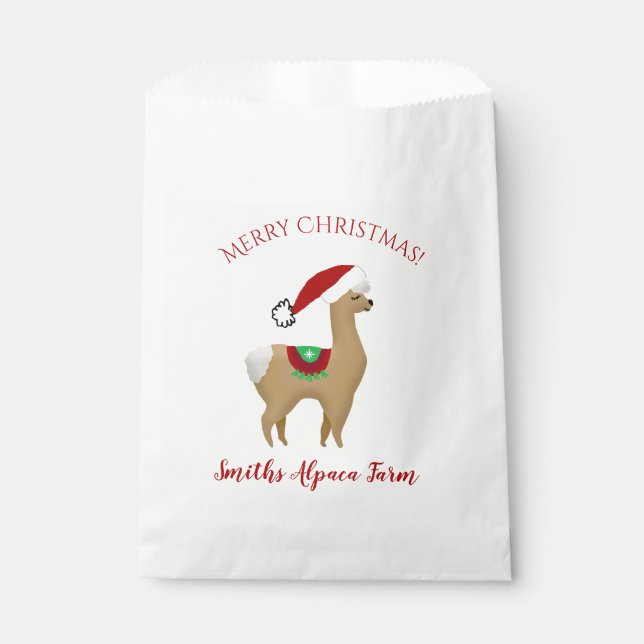 Sacolinha Festa de Natal Alpaca - Festa de Natal - Favor Bag (Frente)