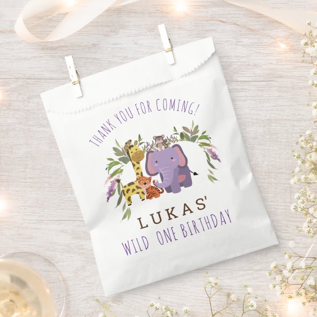 Sacolinha Festa de primeiro aniversario Animal Safari da Sel (Cortado)