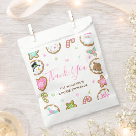 Sacolinha Festa de Trocas de Biscoitos de Natal Rosa Obrigad