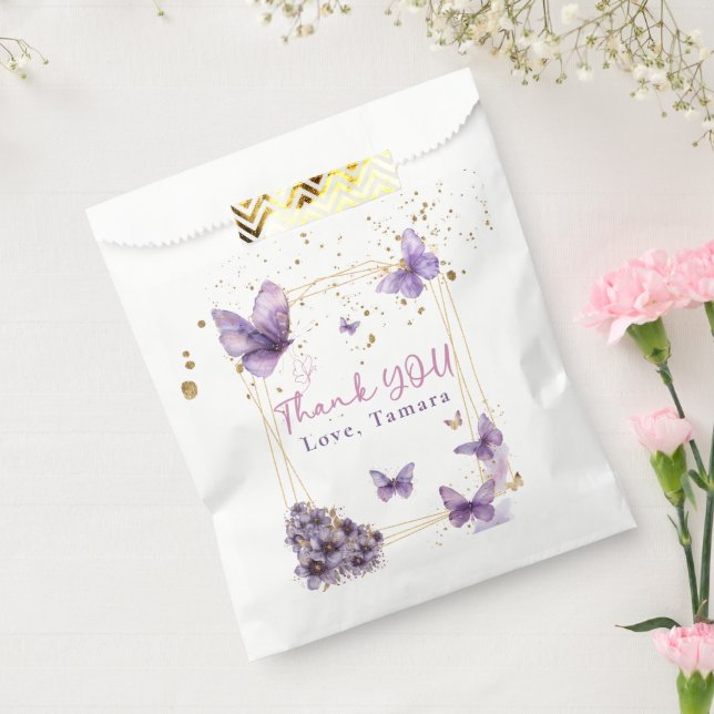 Sacolinha Festa Floral de Chá de fraldas Roxo de Garota (Selado)