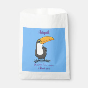 Sacolinha Figura de desenho animado de tucano feliz e bonito