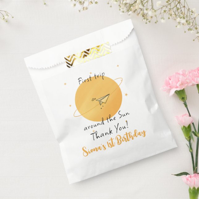 Sacolinha First Trip Around The Sun Paper Airplane Birthday (Selado)