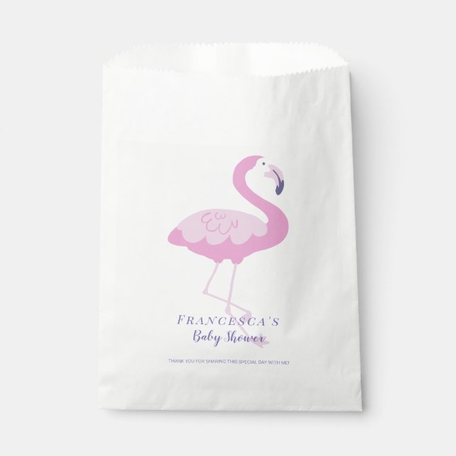 Sacolinha Flamingo, Cor-de-rosa, cor-de-rosa, Chá de fraldas (Frente)