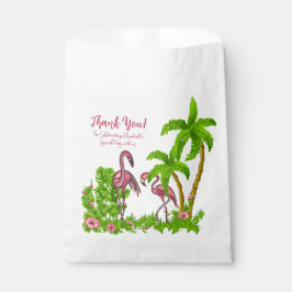 Sacolinha Flamingos e Flores Tropicais Favorecem Bolsas