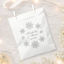 Sacolinha Floco de neve casamento no inverno Silver