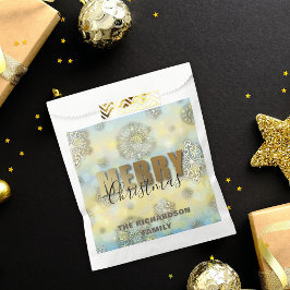 Sacolinha Flocos de Neve em Filigrama Dourado Brilhante Feli