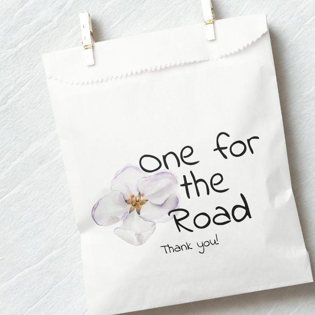 Sacolinha Flor branca moderna, Uma para a estrada, obrigado (Criador carregado)
