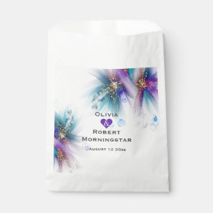 Sacolinha Flor de Abstrato Roxo Roxo-Teal em greve