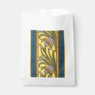 Sacolinha Flor de Íris Art Nouveau Vitral Azul Dourado