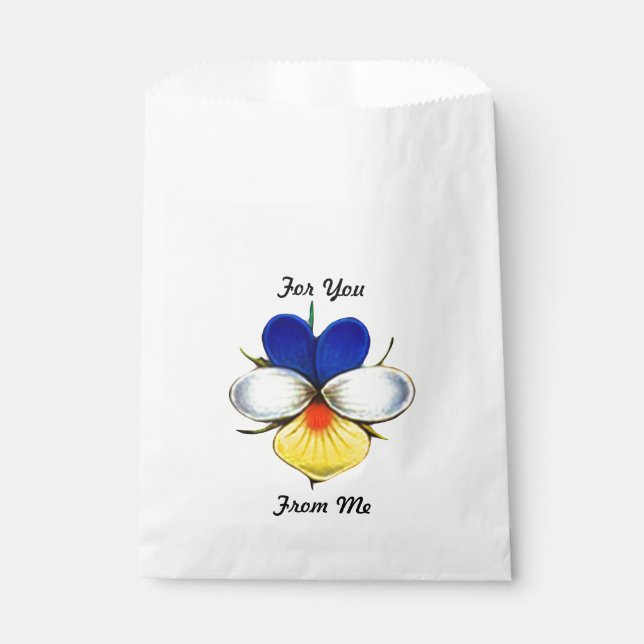 Sacolinha Flor de Viola Ilustrada com Mensagem Personalizada (Frente)