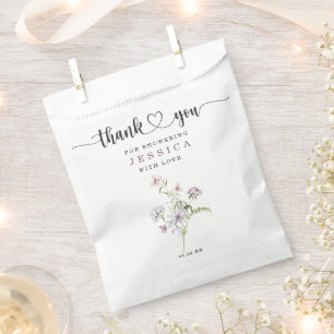 Sacolinha Flor silvestre Rustic Chá de panela Favor Bag