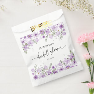 Sacolinha Florais Roxos Elegantes Favorecem Bag Chá de panel