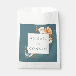 Sacolinha Floral Boho Náutico Terracota Azul Turquesa Elegan