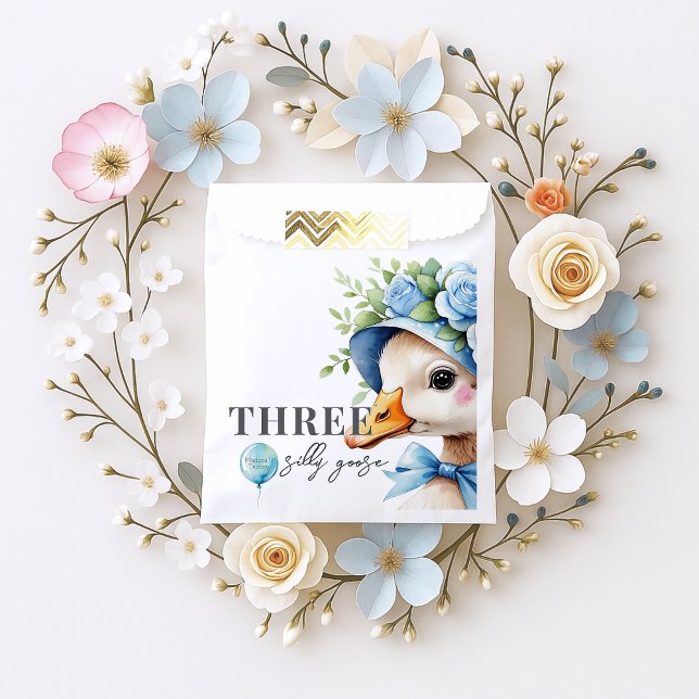 Sacolinha Floral Coquette Bow Silly Goose Boy Birthday  (Criador carregado)