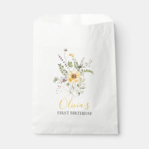 Sacolinha Floral de flor silvestre, primeiro aniversário flo