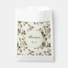 Sacolinha floral de jardim de rosa casamento vintage