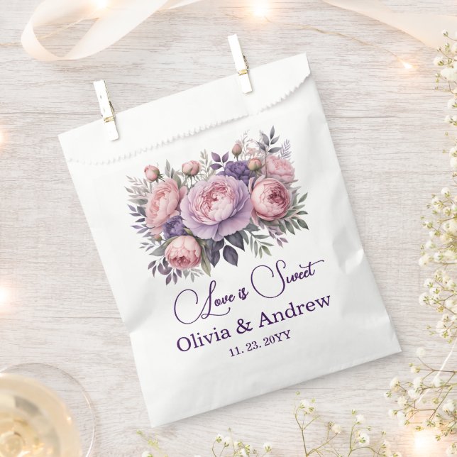 Sacolinha Floral elegante em Casamento Pastel mole (Cortado)