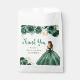 Sacolinha Floral Princess in Dark Green Dress Sweet Sixteen