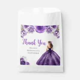 Sacolinha Floral Princess in Dark Purple Dress Quinceanera