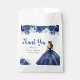 Sacolinha Floral Princess in Navy Blue Dress Sweet Sixteen