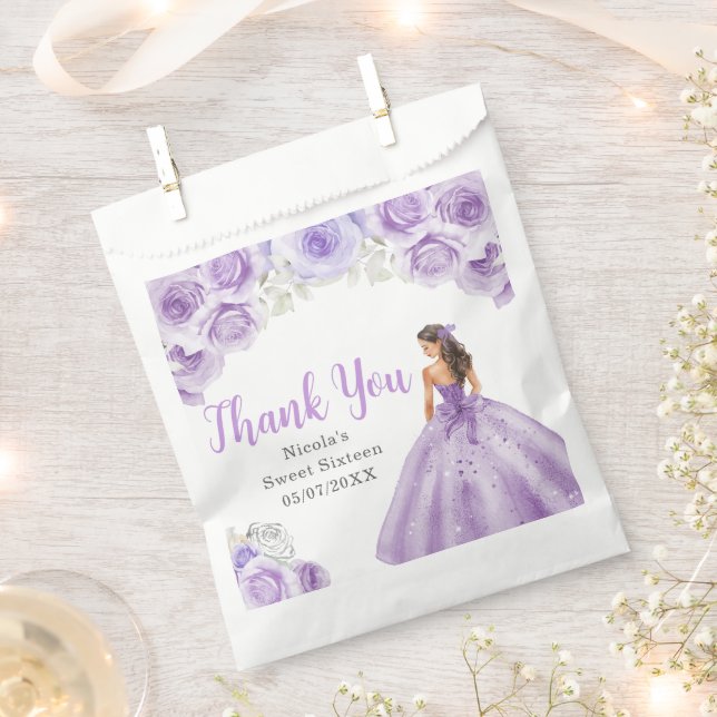 Sacolinha Floral Princess in Purple Dress Sweet Sixteen (Cortado)