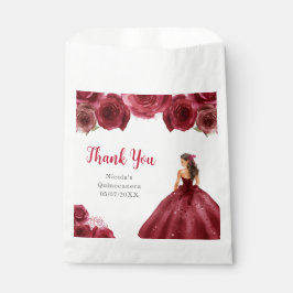 Sacolinha Floral Princess in Red Dress Quinceanera