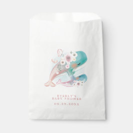 Sacolinha Floral Watercolor Whales Chá de fraldas