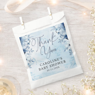 Sacolinha Flores Azuis Elegantes É um Chá de fraldas