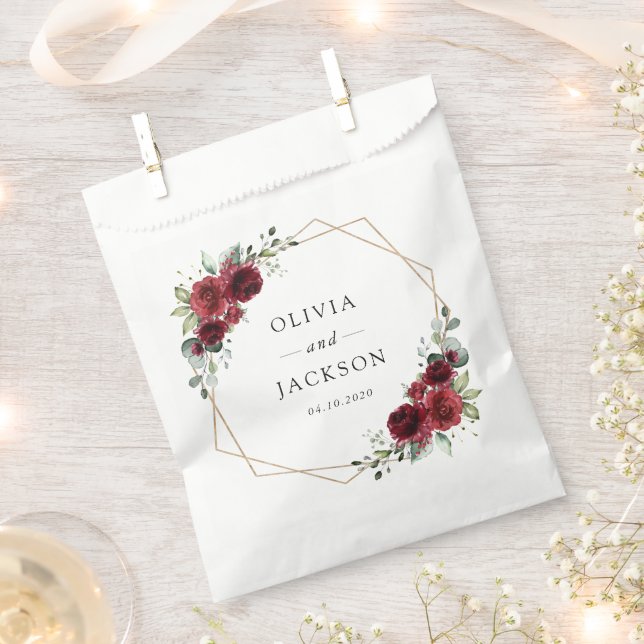 Sacolinha Flores Borgonhetas, Flores Vermelhas, Casamento Fl (Cortado)