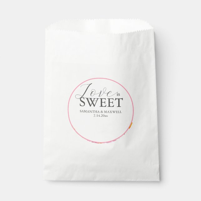 Sacolinha Flores De Aquarela De Bolsas De Casamento (Frente)