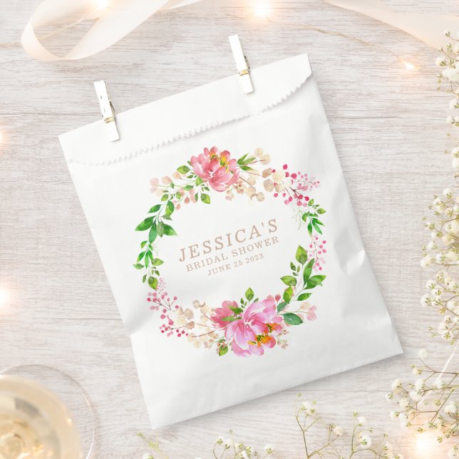 Sacolinha Flores de Aquarela Rosa Chás de Cerveja Personaliz (Cortado)