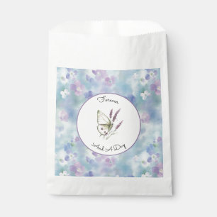 Sacolinha Flores de Casamento Brancas Roxas Lavanda Azul