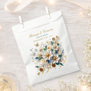 Sacolinha Flores de Enchimento de Papel Casando Sempre e Par