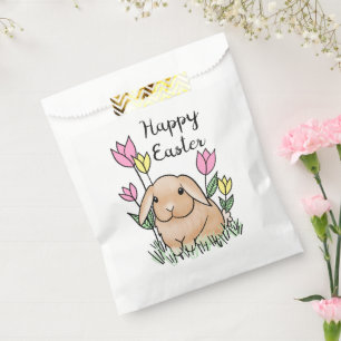 Sacolinha Flores de felz pascoa Coelhinho