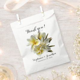Sacolinha Flores de Plumeria Amarela Obrigado