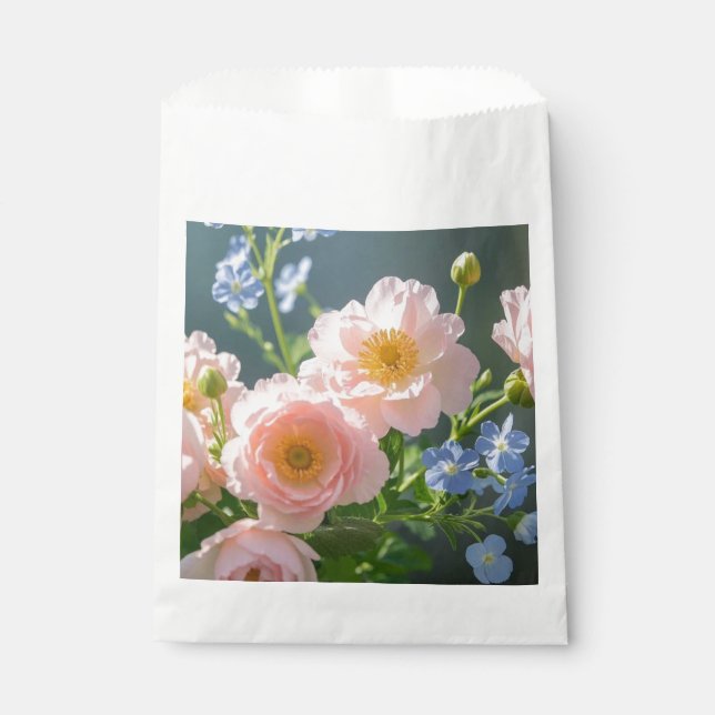 Sacolinha Flores delicadas Rosa Azul (Frente)