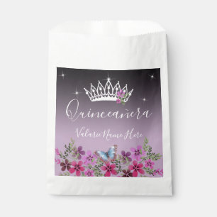 Sacolinha Flores e Borboleta Princesa Quinceanera
