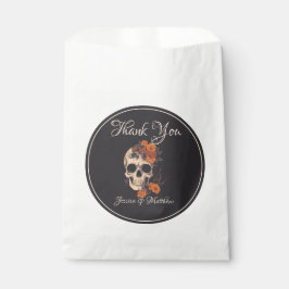 Sacolinha Flores Laranja Elegantes Obrigado Casamento