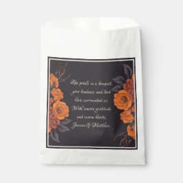 Sacolinha Flores Laranja Gratidão Elegante