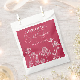 Sacolinha Flores Silvestres Magenta Desenhadas Floral 