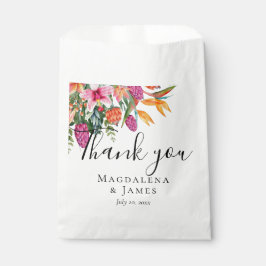 Sacolinha Flores tropicais cor-de-rosa Bonito cor-de-rosa