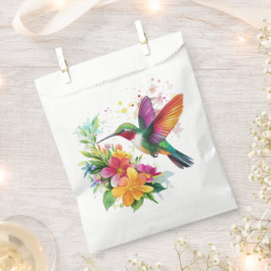 Sacolinha Flores Tropicais De Hummingbird