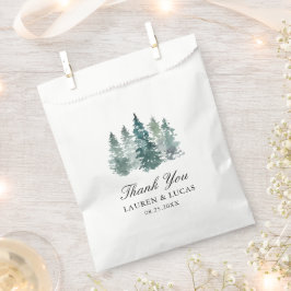 Sacolinha Floresta Woodland Trees Pine Obrigado Casamento