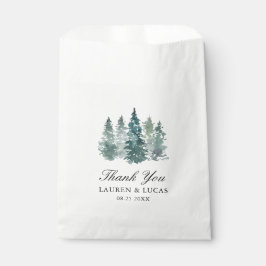 Sacolinha Floresta Woodland Trees Pine Obrigado Casamento